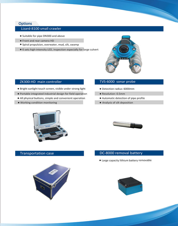 Robotic CCTV & Sonar Sewer / Water Pipe Inspection Camera System Over DN600 5