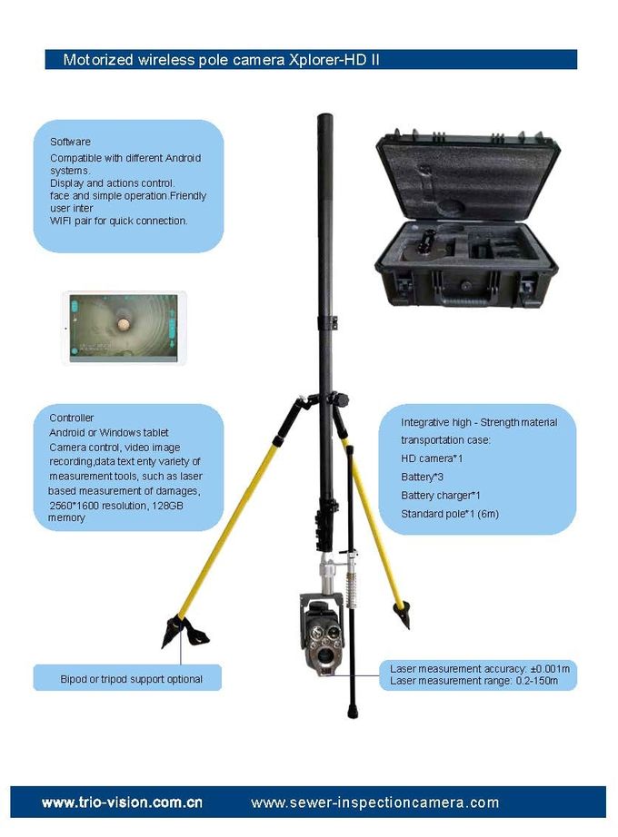 Auto Focus IP68 Carbon Fiber Pole Mounted Inspection Camera 4